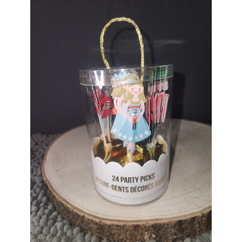 Meri Meri 24 Cupcake Toppers Holiday Party Picks Nutcracker Christmas Cake